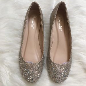Champagne Glitter Flats